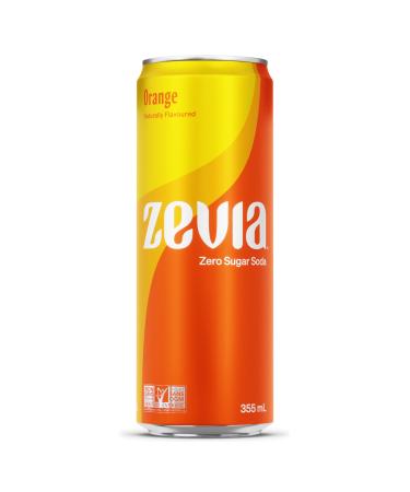 Zevia Zero Sugar Orange Soda 355 mL Cans (Pack of 12) Orange 355 mL (Pack of 12)