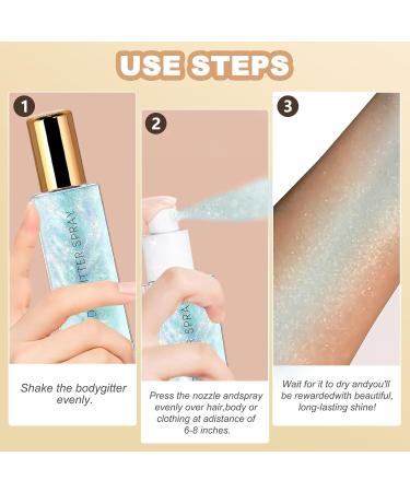 Buy Body Glitter Spray & Quick Dry Face Glitter Gel - Blue Shimmer for Stage Makeup & Body Highlight | International Shipping Available - Buy Online on SooperMarket.com