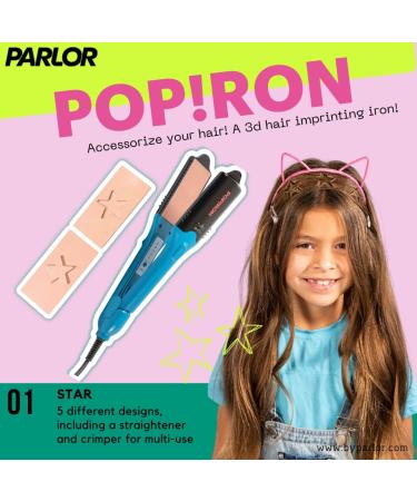 PopIron Hair Straightener & Hair Imprinting Iron - 5 Plates for Straightening, Crimping & Fun Shapes | Ideal for Hair Art & Festivals - Buy Online on SooperMarket.com