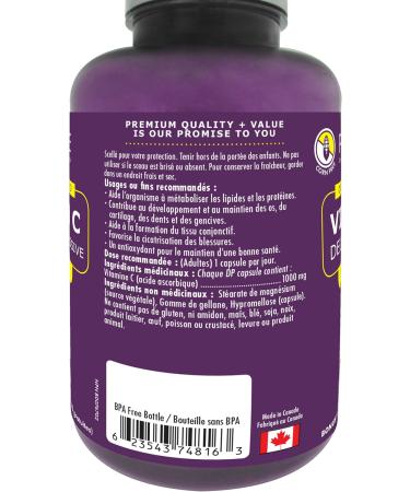 Promise Vitamin C - High Potency 1000mg 180 Capsules- High Immunity Support Healthy Bones Collagen Formation Body Tissue Repair Delayed Release for No Upset Stomach Made in Canada - Buy Online on SooperMarket.com