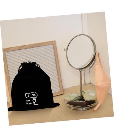 FOYTOKI 4 Pcs Hair Dryer Storage Bag Accessories Blower Tool Drawstring Bag Roller Cosmetic Flannel Black - Buy Online on SooperMarket.com
