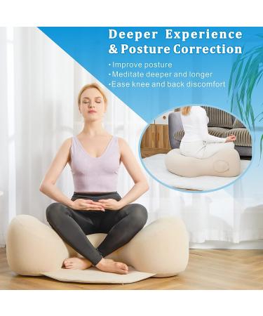 Inflatable Large Meditation Cushion - Washable Cover - Floor Pillow for Yoga & Meditation - Ideal Seating for Adults - Buy Online on SooperMarket.com