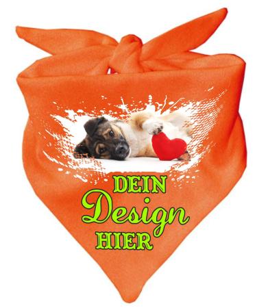 Dog triangular scarf personalized with your desired motif (color: orange) (size 2 (68 cm)) 68 x 20 orange