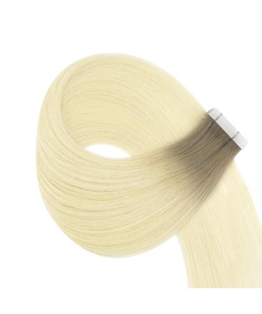 Youngsee Ombre Real Hair Tape Extensions - 45cm Light Brown to Blonde Virgin Smooth Weft 5pcs #R8T60 - Buy Online on SooperMarket.com