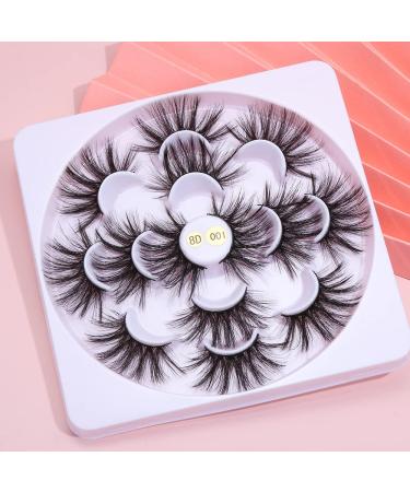Buy 7 Pairs 8D Mink Hair False Eyelashes - Cruelty-Free Dramatic & Handmade 25mm Lash Extensions - Buy Online on SooperMarket.com