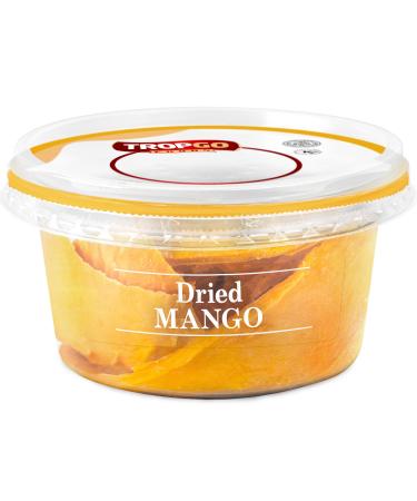 Tropgo Mango slices silver bag - Dried Fruit Bites in Pouch - Lunchbox Snacks - No Added Sugar - High in Fibre Low Calorie Gluten Free Snacks - Healthy Snacks for Adults and Kids (125g)