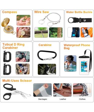 Survival Kit: Emergency First Aid Gear, Molle System Compatible, Black - Buy Online on SooperMarket.com
