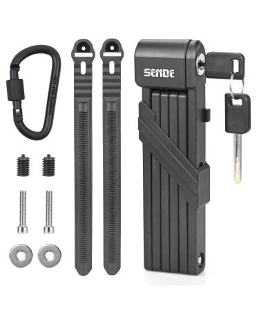 Folding palace folding lock with bracket including 2 keys & 1 key ring bicycle lock made of hardened steel with 6 joints High safety Bicycle folding lock for bicycle/MTB black