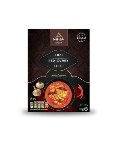 Traditional Thai Red Curry Paste (1 x 70g) by Mae Jum | Great Taste Award Winner 2020