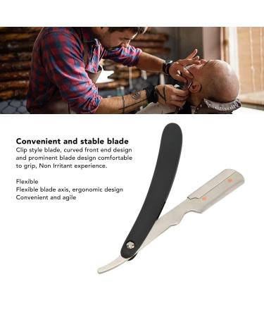 Professional Foldable Stainless Steel Beard Blade Holder | Durable Razor with Straight Edge for Precision Grooming - Buy Online on SooperMarket.com