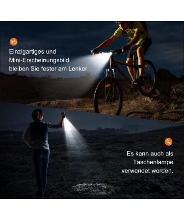 Antimi Waterproof Bicycle Front Light - StVZO Certified USB Type C Black | High-Performance Bike Lamp for Safe Night Riding - Buy Online on SooperMarket.com