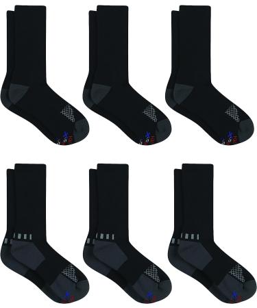Hanes Men's X-Temp Performance Crew Socks 6-Pack - Size 6-12, Black Color - Buy Online on SooperMarket.com
