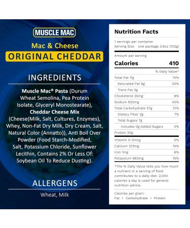 Muscle Mac High Protein Mac & Cheese Cups | 20g Protein Macaroni Made with Real Cheese | Microwaveable Cups GMO Free Dye & Colour Free | 3.6oz Cups Pack of 12 Cups (6 Cheddar & 6 Aged Sharp White Cheddar) Variety Pack of 12 Cups - Buy Online on SooperMarket.com