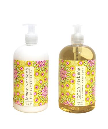 Greenwich Bay LEMON VERBENA Hand & Body Lotion and Hand Soap Duo Set Enriched With Shea Butter 16 oz ea.