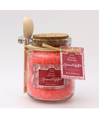 Florex Bath Salt Bath Additive Pomegranate in decorative glass Florentine with wooden spoon 300 g