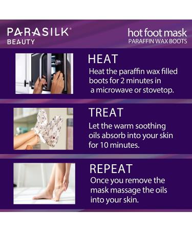Parasilk Beauty Hot Foot Mask - Intensive Hydration with Coconut Oil, Argan Oil, Marula Oil & Vitamin E | 1 Pair - Buy Online on SooperMarket.com