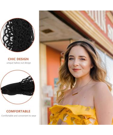 Minkissy Black Lace Hair Hoop Broadside Lace Headband Wide Hair Hoop Floral Lace Headband Gothic Lace Headband for Women Girls (Black) - Buy Online on SooperMarket.com