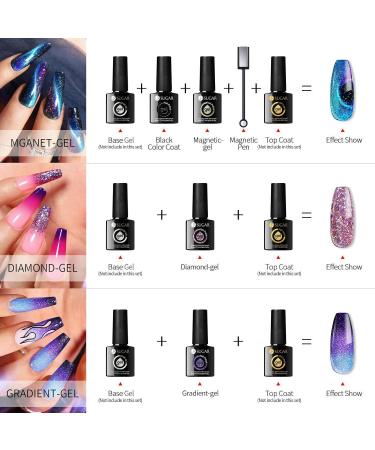 UR SUGAR Color Changing Gel Nail Polish Set - 6 Pcs Glitter Purple Thermal Magnetic Effect Kit - Soak Off Gel Nail Gift Box - Buy Online on SooperMarket.com
