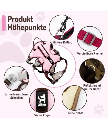 Multi-Purpose Dog Harness & Leash Set - Outbreak-Proof Anti-Train Safety Harness for Small & Medium Dogs (Pink M) - Buy Online on SooperMarket.com
