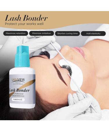 LASHVIEW Lash Bonder for Eyelash Extensions - Accelerator Glue Sealer for Longer Retention - Water Oil Proof - Increase Lash Adhesion by 30% - 15ml - Buy Online on SooperMarket.com