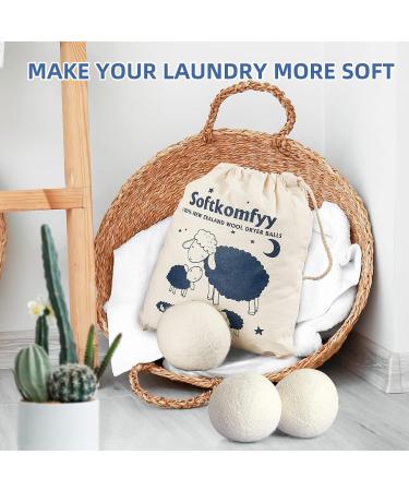 4 Pack XL Wool Dryer Balls - Handmade from 100% New Zealand Wool | Organic Fabric Softener for Laundry | Reusable & Eco-Friendly | Shortens Drying Time | Baby Safe | 1000 Loads - Buy Online on SooperMarket.com