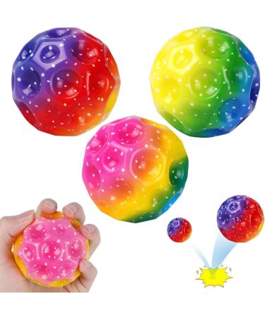 Osdue 3PCs Astro Jump Ball - Super High Bouncing Rainbow Foam Balls for Kids' Parties | Lightweight Spring Rubber Ball with Fun Noise - Buy Online on SooperMarket.com
