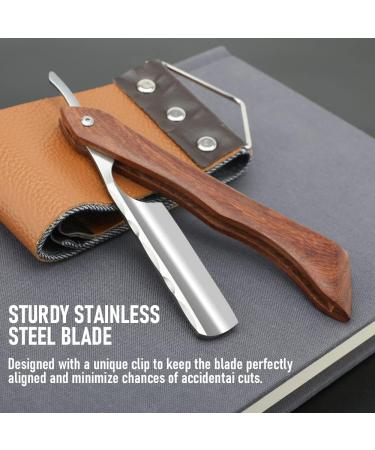 Stainless Steel Cut Throat Razor Kit for Men - Single Edge Shaving Blades Ideal for Barber, Home & Salon Use - Straight Razor Gift Set - Buy Online on SooperMarket.com