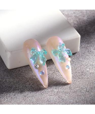 3D Butterfly Bow Nail Charms for Acrylic Nail Art - Aurora Crystal Resin Jewelry Supplies - Buy Online on SooperMarket.com