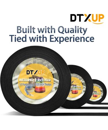 DTXUP Black Polypropylene 1 Inch Webbing Strap - Lawn Chair Replacement, Climbing Straps, DIY Crafting - 10 Yards - Buy Online on SooperMarket.com