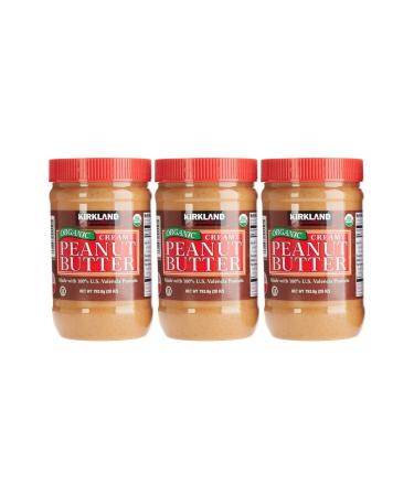 Organic Creamy Peanut Butter 3 - 28 Oz Jars 1.75 Pound (Pack of 3)