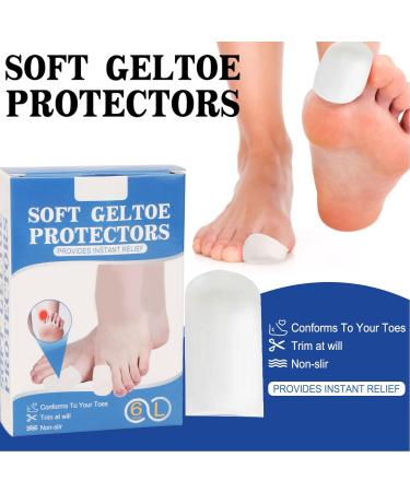 Anggrek Soft Gel Toe Protectors - 6pcs Toe Caps for Ingrown Toenails with 5pcs Toe Sleeves Care Patch - Buy Online on SooperMarket.com