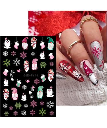 JMEOWIO 10 Sheets Christmas Pink Nail Art Stickers Decals Self-Adhesive Snowflake Winter Holiday Cute Elk Nail Supplies Nail Art Design Decoration Accessories - Buy Online on SooperMarket.com