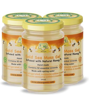 Sea Moss Gel x Raw Natural Honey 500ml / 370ml - St Lucian 'Gold' Wildcrafted Sea moss infused with Natural Honey | Hand made | UK MADE | Fresh to Order | Organic | Immune Support | Dr Sebi (370ml) - Buy Online on SooperMarket.com