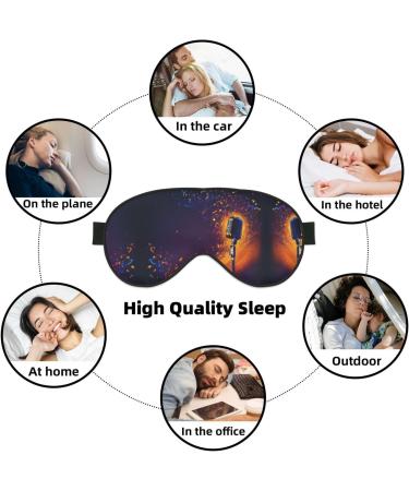 Microphone with Music Note Print Double-Sided Eye Mask Soft and Light Blocking for Enhancing Sleep Quality - Buy Online on SooperMarket.com