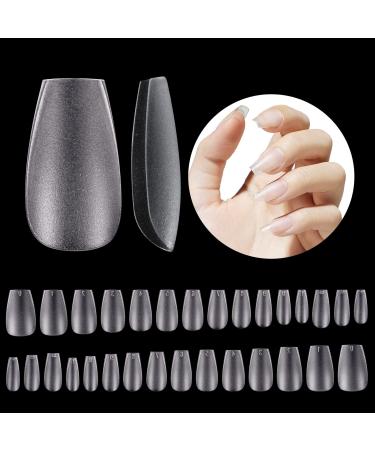 Beetles Gel Nail Tips for Nails Art, 510Pcs Matte Short Coffin False Nails Tips Fake Clear Gel Tips Acrylic Press on Need Nail Glues for Gel Polish/Dip Powder/Poly Extension Gel Nail Art B-510PCS Coffin Short
