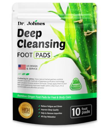 Dr. Johnes Deep Cleansing Foot Pads Foot Paches Bamboo Foot Patches Ginger Foot Pads for Better Sleep 10 PCS