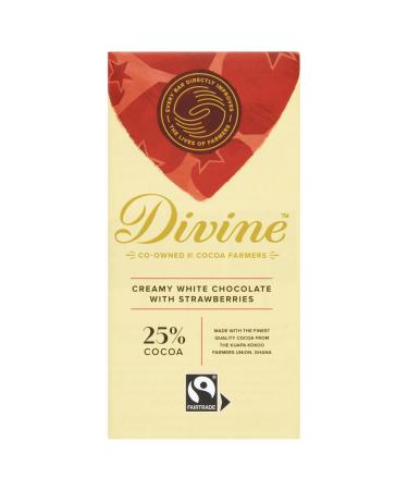 Divine White Chocolate with Strawberries 90 g White Strawberries