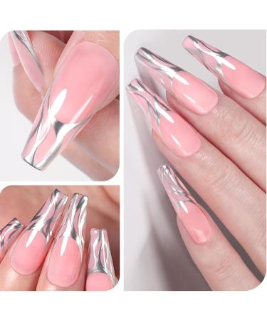 Metallic Painting Gel Nail Polish - Mirror Gold Liner Gel Polish - 3D Metal Painting Nail Varnish - Metal Painting Gel - Mirror Nails Finish - Nail Liner Painting Gel Polish DIY Nail Drawing at Home - Buy Online on SooperMarket.com