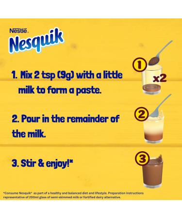 Nesquik Chocolate Flavoured Milkshake Powder For Milk Fortified with Vitamin D Breakfast After School Snack 500g Tub (Pack of 4) - Buy Online on SooperMarket.com