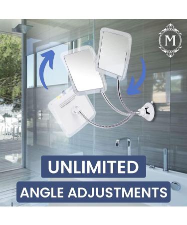 Fogless Shower Mirror with Flexible Gooseneck Extension and Upgraded Suction Cup - Shatterproof 6.3 x 6.3 Surface - Buy Online on SooperMarket.com