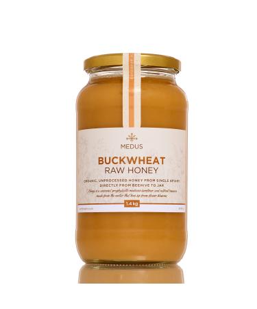 Earthbreath Buckwheat & Summer Blossom Raw Honey - 1.4kg - Pure Dark Unheated Unpasteurised and Unfiltered - Natural Sweetener for Cooking Coffee Juice Drinks Buckwheat & Summer Blossom 1.4 kg (Pack of 1)