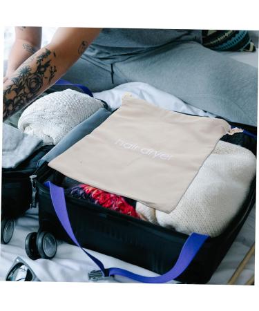 WOONEKY Hair Dryer Storage Bag Canvas Hair Dryer Organizer Bags for Travel Curling Iron Fabric Miss Modeling 33x30cm Light Grey - Buy Online on SooperMarket.com