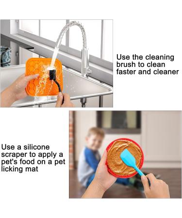 Hysagtek 3 Pcs Licky Mats for Dogs and Cats Dog Lick Mats Slow Feeding Mat with Suction Cup Puppy Lick Mat Pad for Pet Bathing Grooming Training with 1 Spatula + 1 Brush - Buy Online on SooperMarket.com