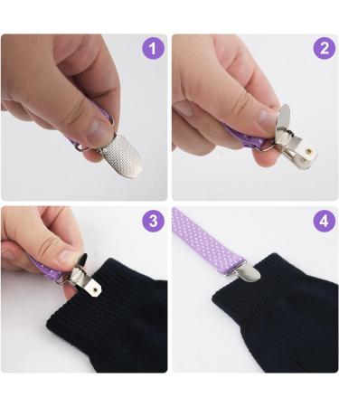 PEUTIER 4pcs Mitten Clips and Hat Clip Elastic Stainless Steel Winter Glove Clips Glove Attachment Clips Mitten Holder String Attachment Straps for Toddlers Kids Adults Purple - Buy Online on SooperMarket.com