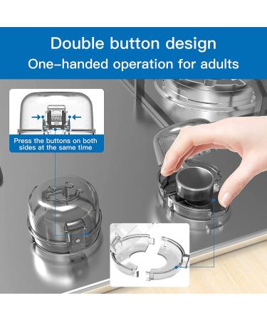 Child Safety Stove Knob Covers - 5 Pack with Double-Key Lock | Universal Gas Oven Knob Guards for Baby Proofing - Buy Online on SooperMarket.com
