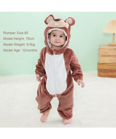 COOKY.D Unisex Winter Hooded Romper Jumpsuit 6-12 Months - Squirrel Design - Buy Online on SooperMarket.com