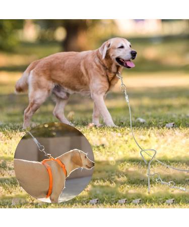 Heavy Duty Dog Stake 40cm With 3m Dog Chains for Outside Steel Spiral Dog Stake for Camping Dog Ground Spike for Outdoor Yard and Camping Puppy Pet and Medium Dogs (Up To 125 Lbs) - Buy Online on SooperMarket.com