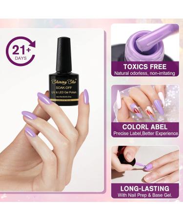 Shining She Nail Polishes Set - 6 Colors Purple Wisteria Rose Purple Polish - Soak-Off UV/LED Gel - Perfect Gift for Nail Art - 8ML - Buy Online on SooperMarket.com