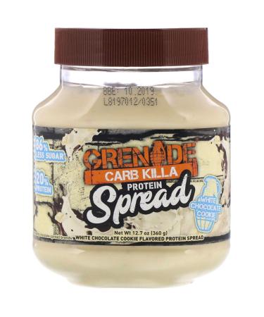 Grenade Carb Killa Protein Chocolate Spread | 7g High Protein Snack | High Protein Low Sugar | No Stir | White Chocolate Cookie, 12.7oz