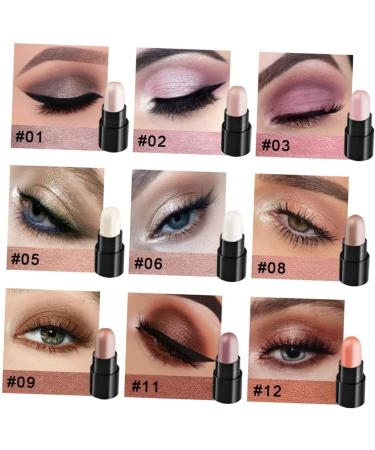 BELLIFFY 12pcs 12 Shadow Box Highlight Kit Eyeshadow Stick Pen Glitter Colored Pencils Plastic - Buy Online on SooperMarket.com